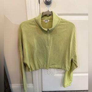 Garage brand lime green cropped zip up